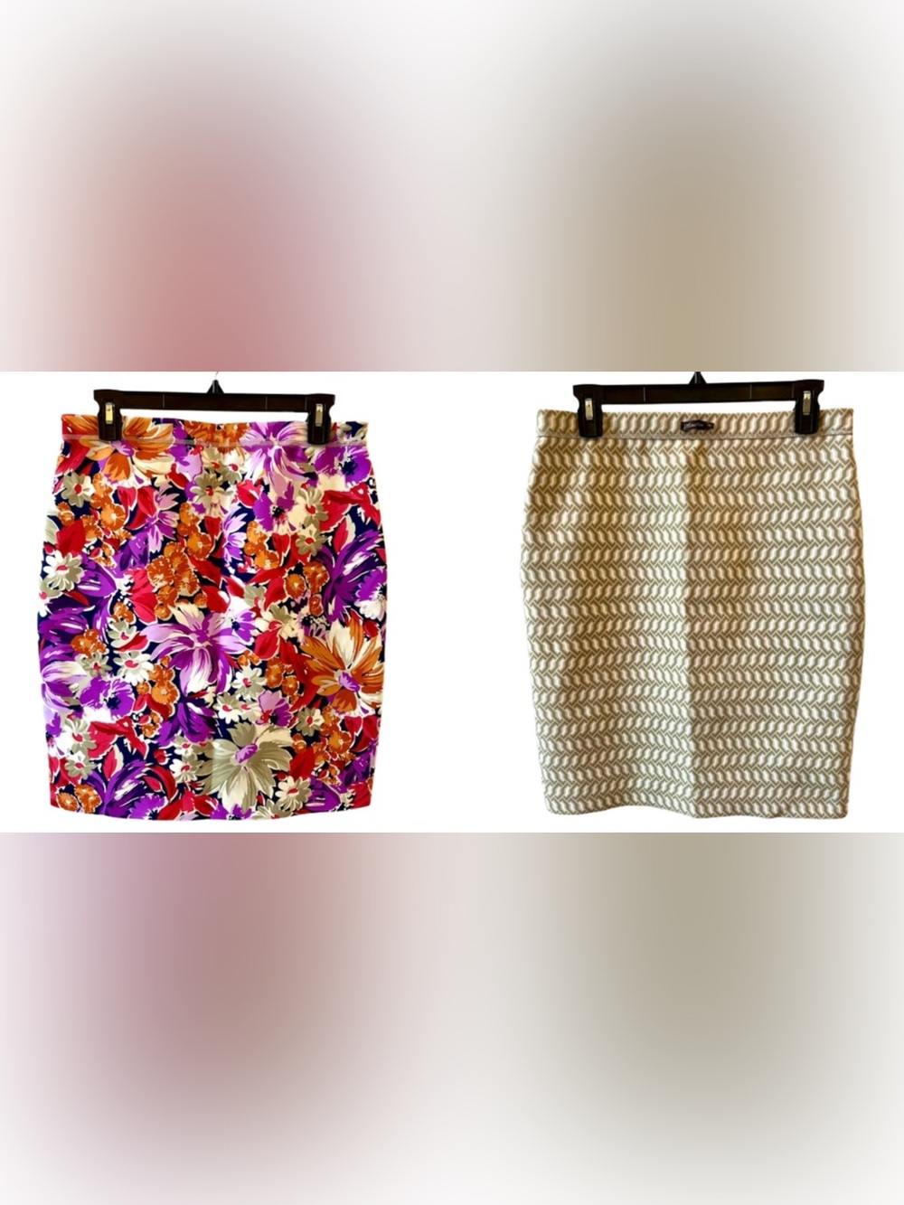 J McLaughlin Halle Palmer REVERSIBLE Floral Geometric Skirt Medium EUC